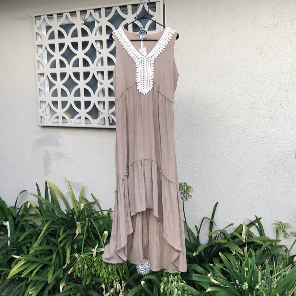 NWT Short to Long Maxi Dress in TAUPE Large
